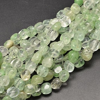 Watermelon Stone Glass Beads Strands, Tumbled Stone, Nuggets, Light Green, 9~13x9~13x9~13mm, Hole: 1mm, about 35~40pcs/strand, 15.7 inch