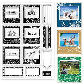 PVC Plastic Stamps, for DIY Scrapbooking, Photo Album Decorative, Cards Making, Stamp Sheets, Photo Frame Pattern, 16x11x0.3cm