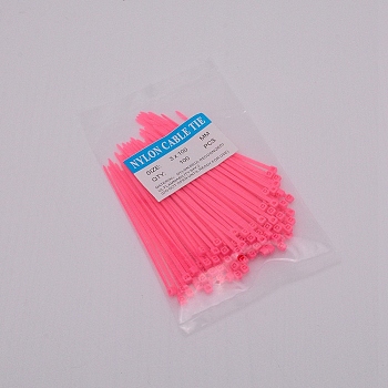 Plastic Cable Ties, Tie Wraps, Zip Ties, Deep Pink, 100x4.5x3.5mm, 100pcs/bag