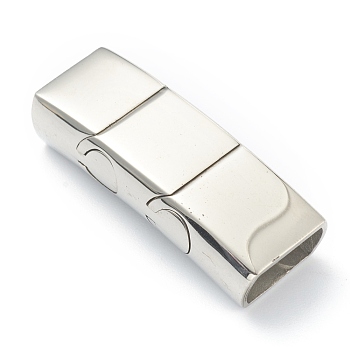 316 Surgical Stainless Steel Bayonet Clasps, Rectangle, Stainless Steel Color, 36x13.5x8mm, Inner Diameter: 11.5x6mm