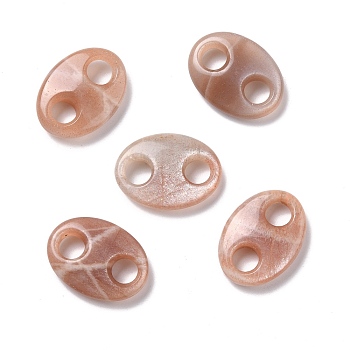 Natural Sunstone Connector Charms, Pig Nose, 25x18x6.5mm, Hole: 6mm