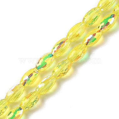 Yellow Oval Glass Beads