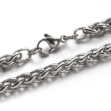 Great 304 Stainless Steel Wheat Chain Necklaces(NJEW-O058-04)-3