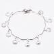 304 Stainless Steel Ring Charm Bracelets(BJEW-G628-07P)-1