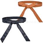 2Pcs 2 Colors PU Leather Wrap Belts for Coat, Bowknot, Mixed Color, 1800x40x1mm, 1pc/color(AJEW-CL0005-21B)