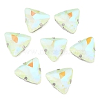 Mocha Fluorescent(MI) Triangle Sew on Rhinestone, Multi-strand Links, with Brass Prong Settings, Garments Accessories, Peridot, 18.5x19.5x7mm, Hole: 1.4mm(GGLA-Q086-01A-P05)
