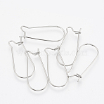 Tarnish Resistant 304 Stainless Steel Hoop Earrings, Stainless Steel Color, 20 Gauge, 25x11x0.8mm, Pin: 0.8mm(X-STAS-T031-01)