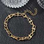304 Stainless Steel 8 Link Chain Bracelets, Ion Plating(IP), Golden, 7.32 inch(18.6cm)(SA-CBA2696-09G)