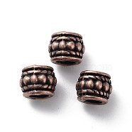 Tibetan Style Alloy Beads, Cadmium Free & Lead Free, Column, Red Copper, 8x6.5mm, Hole: 4mm(FIND-Q094-37R)