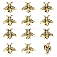 12Pcs Alloy Bees Lapel Pin, Badge for Backpack Clothes, Antique Silver, 20x26x3mm, Pin: 1mm(JEWB-CA0001-36AS)