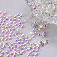 Glass Flat Back Rhinestone, Grade A, Back Plated, Faceted, Half Round, Crystal AB, 1.9~2mm, about 1440pcs/bag(RGLA-C002-SS6-100A)