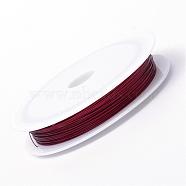 Tiger Tail Wire, Nylon-coated Stainless Steel, Dark Red, 0.8mm, about 59.05 Feet(18m)/roll, 10 rolls/group(TWIR-R005-0.8mm-04)