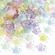 300Pcs Transparent Acrylic Beads, AB Color, Flower, Mixed Color, 11.5x3mm, Hole: 1.8mm(TACR-CJ0001-48)