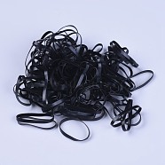 Disposable Elastic Hair Rubber Bands, Black, 2x0.4mm, Inner Diameter: 20mm, about 500pcs/box(OHAR-WH0010-01)