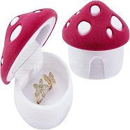 CHGCRAFT Velet Jewelry Boxes, with Sponge Inside, for Necklaces, Rings and Pendants, Mushroom, Old Rose, 6.5x5.2cm, 2pcs/bag(CON-CA0001-009)