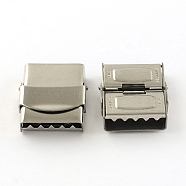 Smooth Surface 201 Stainless Steel Watch Band Clasps, Stainless Steel Color, 25x21x8mm, Hole: 18x4mm(STAS-R063-83)