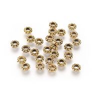 Tibetan Style Alloy Spacer Beads, Lead Free & Cadmium Free & Nickel Free, Flower, Antique Golden, 6x3mm, Hole: 2.5mm(GLF1565Y-NF)