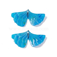 Plastic Heat Shrink Film Pendants, Butterfly, Deep Sky Blue, 16x30.5x3mm, Hole: 1mm(FIND-E028-01C)