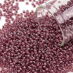 TOHO Round Seed Beads, Japanese Seed Beads, (291) Inside Color Mauve/Rose, 11/0, 2.2mm, Hole: 0.8mm, about 1110pcs/bottle, 10g/bottle(SEED-JPTR11-0291)