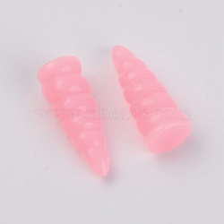 Resin Cabochons, DIY Accessories, Horn, Pearl Pink, 25.5x10x9mm(RESI-WH0014-41A)