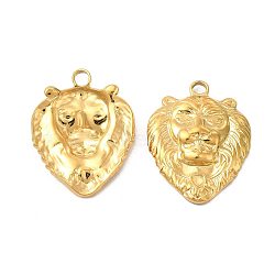 Ion Plating(IP) 304 Stainless Steel Pendant Cabochon Settings, Lion, Golden, Tray: 2.5x2mm, 25x20x4mm, Hole: 2.5mm(STAS-E182-03G)