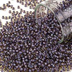 TOHO Round Seed Beads, Japanese Seed Beads, (926) Inside Color Light Topaz/Opaque Lavender Lined, 11/0, 2.2mm, Hole: 0.8mm, about 1110pcs/10g(X-SEED-TR11-0926)