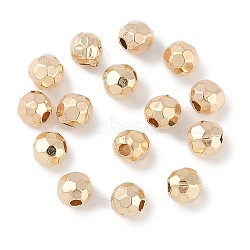 CCB Plastic Beads, Round, Faceted, 4x3.5mm, Hole: 1.4mm(ALUM-U001-01A-01)