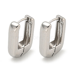 Brass Hoop Earrings, Real Platinum Plated, 18x4.5mm(EJEW-L211-010R-P)