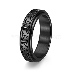 Rotatable Titanium Steel Finger Ring, Viking Triangle for Men's, Black, US Size 12(21.4mm)(PW-WGB0425-31)