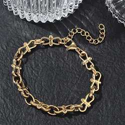 304 Stainless Steel 8 Link Chain Bracelets, Ion Plating(IP), Golden, 7.32 inch(18.6cm)(SA-CBA2696-09G)