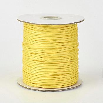 Eco-Friendly Korean Waxed Polyester Cord, Gold, 2mm, about 90yards/roll(80m/roll)