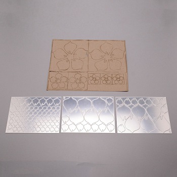 Mirror Wall Stickers, Flower, Self Adhesive Acrylic Mirror Sheets, for Home Living Room Bedroom Decor, White, 262x330x0.1mm, Flower: 1sheet/set