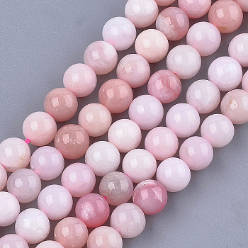 Natural Pink Opal Beads Strands, Round, 8mm, Hole: 1mm, about 23~25pcs/strand, 7.6 inch