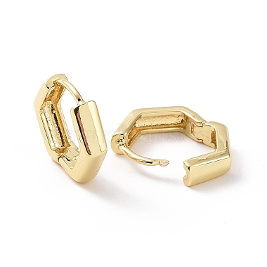 Brass Hexagon Hinged Hoop Earrings for Women(EJEW-P206-11G)-2
