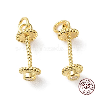 Real 18K Gold Plated Clear Sports Sterling Silver+Cubic Zirconia Charms