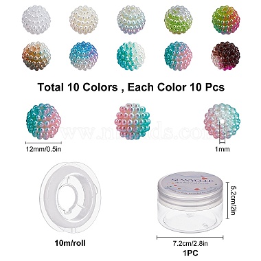 sunclue 100шт. 10 цвета с имитацией жемчуга(DIY-SC0015-38)-2