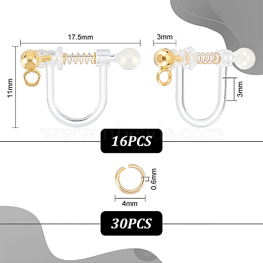 Unicraftale16pcs304ステンレス鋼クリップオンイヤリングのパーツ(STAS-UN0051-64)-3