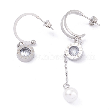 White Mixed Shapes 304 Stainless Steel Stud Earrings