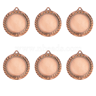 Red Copper Flat Round Alloy Big Pendants
