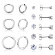 16Pcs 8 Style Clear Cubic Zirconia Stud Earrings & Titanium Steel Huggie Hoop Earrings(DIY-TA0004-54)-1
