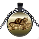 Kitten Picture Glass Pendant Necklaces(NJEW-O111-010B)-1