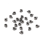 Brass Crimp Beads, Long-Lasting Plated, Column, Gunmetal, 0.4x0.3x0.2cm, Hole: 1mm(KK-E280-01B)
