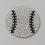 Glass Hotfix Rhinestone, Hot Melt Adhesive on the Back, Rhinestone Trimming, Costume Accessories, Baseball, Jet, 49x1.5mm(DIY-WH0622-429C)