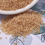 MIYUKI Delica Beads, Cylinder, Japanese Seed Beads, 11/0, (DB0852) Matte Transparent Light Topaz AB, 1.3x1.6mm, Hole: 0.8mm, about 2000pcs/10g(X-SEED-J020-DB0852)
