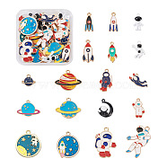 36Pcs 18 Styles Baking Painted Alloy Pendants, Mixed Color, 2pcs/style(FIND-CD0001-02)