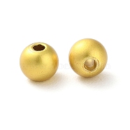 Rack Plating Brass Spacer Beads, Long-Lasting Plated, Lead Free & Cadmium Free, Round, Matte Gold Color, 5x4mm, Hole: 1.5mm(KKB-I709-03E-MG)