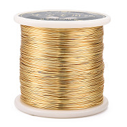 Copper Jewelry Wire, Round, Lead Free & Nickel Free & Cadmium Free, with Spool, Real 14K Gold Plated, 22 Gauge, 0.6mm, about 344.49 Feet(105m)/Roll(CWIR-N002-04)
