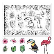 PVC Plastic Stamps, for DIY Scrapbooking, Photo Album Decorative, Cards Making, Stamp Sheets, Plants Pattern, 16x11x0.3cm(DIY-WH0167-56-776)