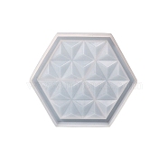 Hexagon Shape Cup Mat Silicone Molds, Resin Casting Coaster Molds, for UV Resin, Epoxy Resin Craft Making, White, 105x122x15mm(WG13514-03)