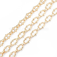 Alloy Oval Link Chains, with Spool, Cadmium Free & Nickel Free & Lead Free, Unwelded, Real 18K Gold Plated, 17x11.5x4mm, about 32.81 Feet(10m)/Roll(LCHA-N01-09)